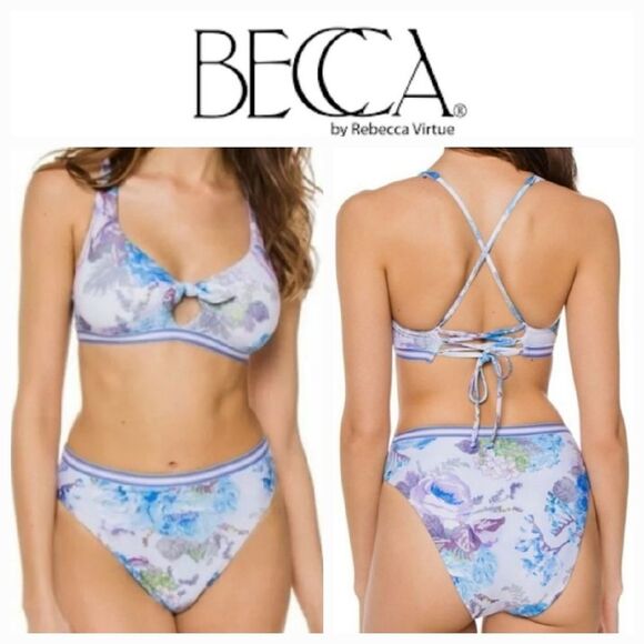 BECCA Other - Becca Women's Floral High Waisted Swim Bikini Set Size Large $130
